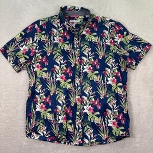 Tommy Bahama Men's Large Hawaiian Beach Camp Floral Button Up Shirt Short Sleeve